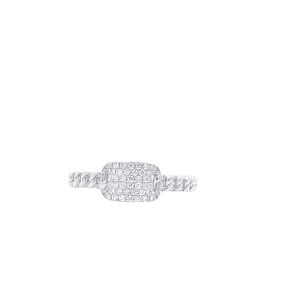 14K White Gold 1/8 CTW Diamond Pave Set Fashion Ring