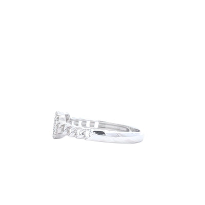 14K White Gold 1/8 CTW Diamond Pave Set Fashion Ring