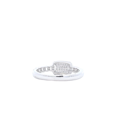 14K White Gold 1/8 CTW Diamond Pave Set Fashion Ring