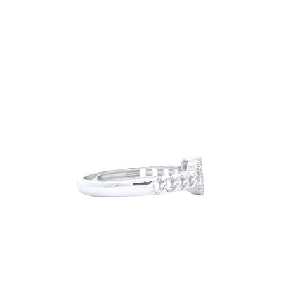 14K White Gold 1/8 CTW Diamond Pave Set Fashion Ring