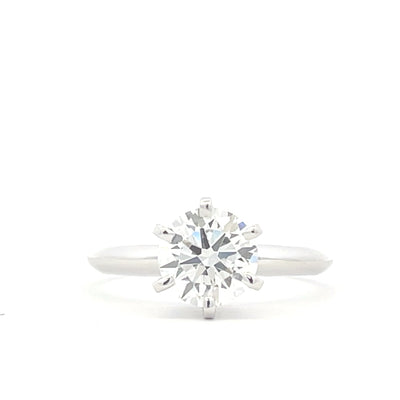 14K White Gold 1 1/2 Diamond Solitaire Engagement Ring