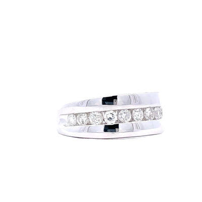 14K White 1.00 CTW Diamond Channel Set Gentlemen's Band