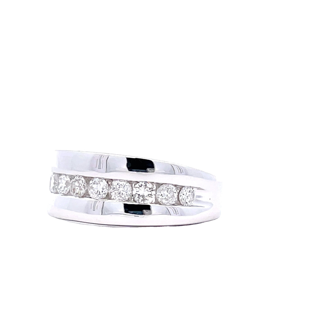 14K White 1.00 CTW Diamond Channel Set Gentlemen's Band