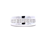 14K White 1.00 CTW Diamond Channel Set Gentlemen's Band